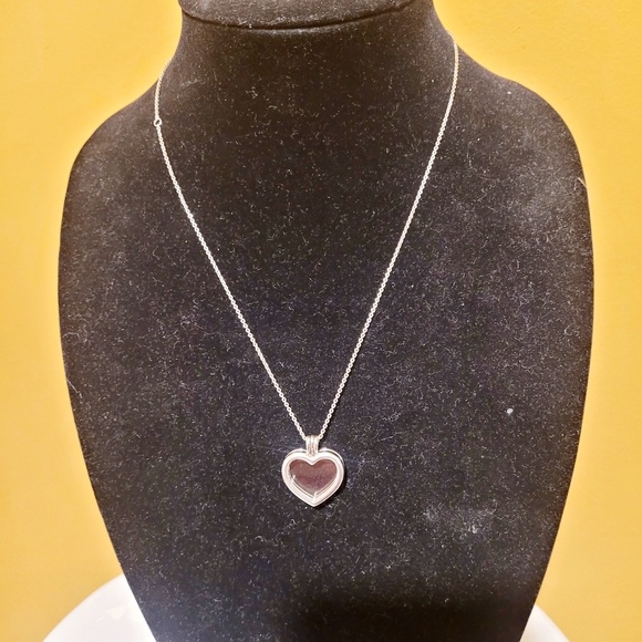 Pandora Silver Heart FLOATING Heart Necklace - Picture 7 of 12